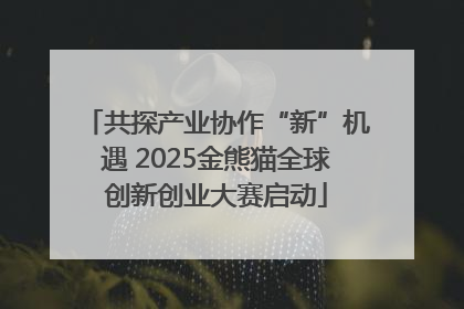共探产业协作“新”机遇 2025金熊猫全球创新创业大赛启动