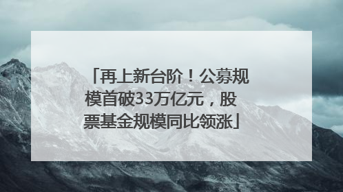 再上新台阶！公募规模首破33万亿元，股票基金规模同比领涨