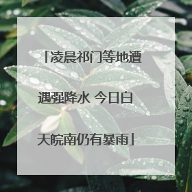 凌晨祁门等地遭遇强降水 今日白天皖南仍有暴雨