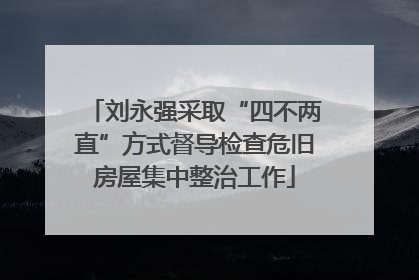 刘永强采取“四不两直”方式督导检查危旧房屋集中整治工作