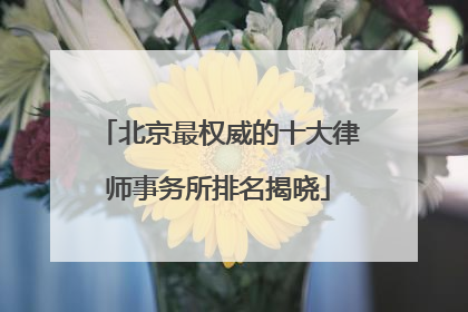 北京最权威的十大律师事务所排名揭晓