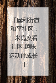 垦利街道和平社区：一米高度看社区 趣味运动伴成长