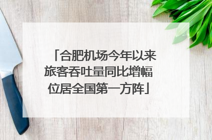 合肥机场今年以来旅客吞吐量同比增幅位居全国第一方阵