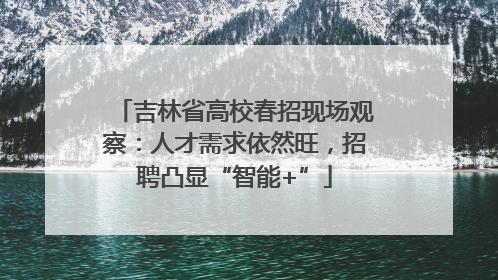 吉林省高校春招现场观察：人才需求依然旺，招聘凸显“智能+”