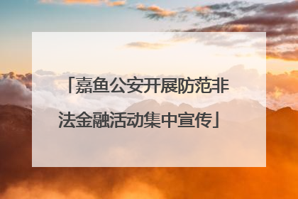 嘉鱼公安开展防范非法金融活动集中宣传