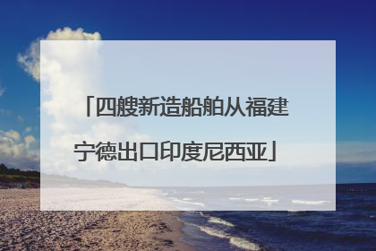 四艘新造船舶从福建宁德出口印度尼西亚