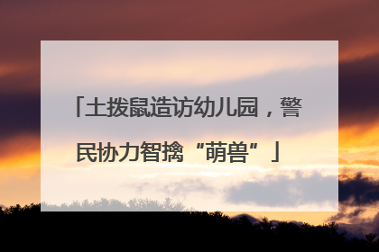 土拨鼠造访幼儿园，警民协力智擒“萌兽”