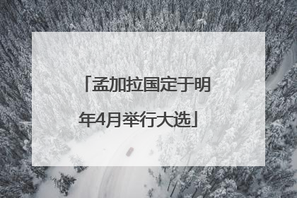 孟加拉国定于明年4月举行大选