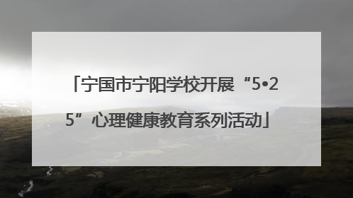 宁国市宁阳学校开展“5•25”心理健康教育系列活动