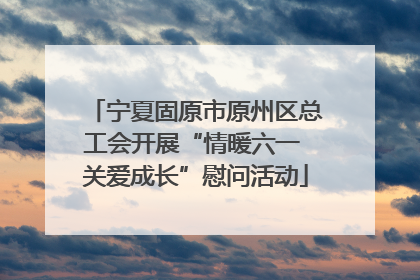 宁夏固原市原州区总工会开展“情暖六一 关爱成长”慰问活动