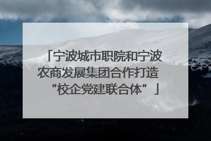 宁波城市职院和宁波农商发展集团合作打造“校企党建联合体”