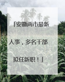 安徽两市最新人事，多名干部拟任新职！