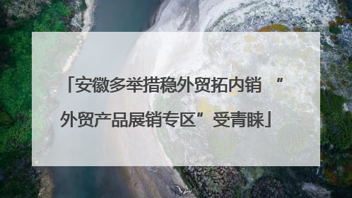 安徽多举措稳外贸拓内销 “外贸产品展销专区”受青睐