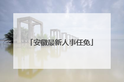 安徽最新人事任免