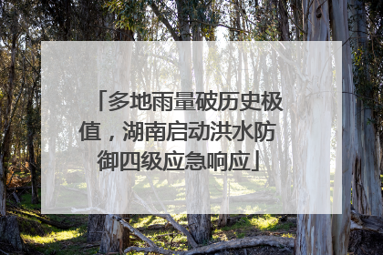 多地雨量破历史极值，湖南启动洪水防御四级应急响应