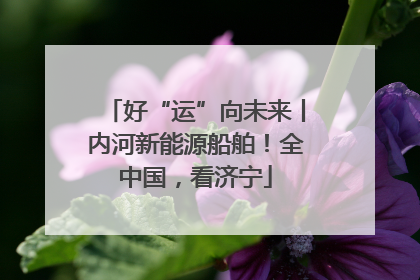 好“运”向未来丨内河新能源船舶！全中国，看济宁