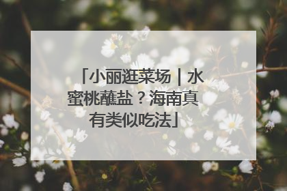 小丽逛菜场｜水蜜桃蘸盐？海南真有类似吃法