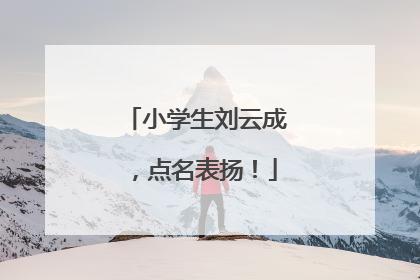 小学生刘云成，点名表扬！