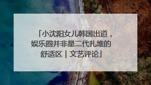小沈阳女儿韩国出道，娱乐圈并非星二代扎堆的舒适区｜文艺评论