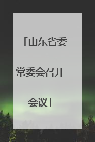 山东省委常委会召开会议