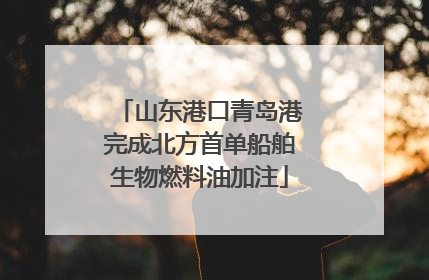 山东港口青岛港完成北方首单船舶生物燃料油加注