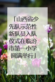 山西省少先队示范性新队员入队仪式在临汾市第一小学圆满举行