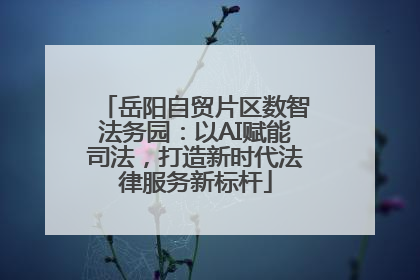 岳阳自贸片区数智法务园：以AI赋能司法，打造新时代法律服务新标杆