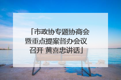 市政协专题协商会暨重点提案督办会议召开 黄喜忠讲话