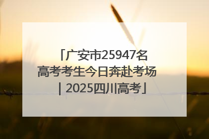 广安市25947名高考考生今日奔赴考场｜2025四川高考
