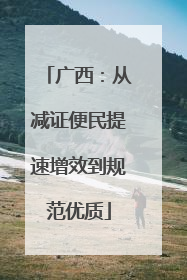 广西：从减证便民提速增效到规范优质