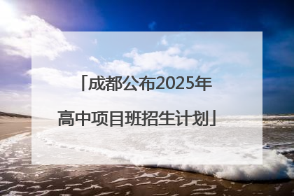 成都公布2025年高中项目班招生计划
