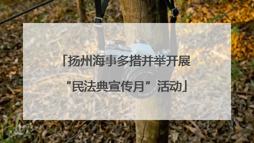 扬州海事多措并举开展“民法典宣传月”活动