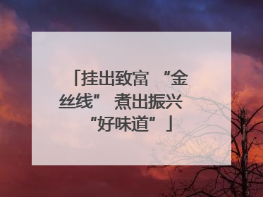 挂出致富 “金丝线” 煮出振兴“好味道”