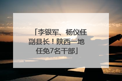 李银军、杨仪任副县长！陕西一地任免7名干部