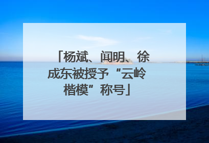 杨斌、闻明、徐成东被授予“云岭楷模”称号