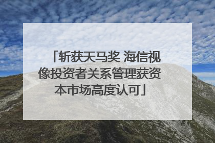 斩获天马奖 海信视像投资者关系管理获资本市场高度认可