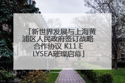 新世界发展与上海黄浦区人民政府签订战略合作协议 K11 ELYSEA璀璨启幕