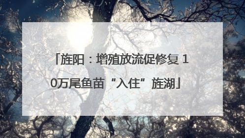旌阳：增殖放流促修复 10万尾鱼苗“入住”旌湖