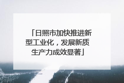 日照市加快推进新型工业化，发展新质生产力成效显著