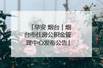 早安 烟台｜烟台市住房公积金管理中心发布公告
