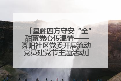 星耀四方守安“全” 甜聚党心传温情——舞阳社区党委开展流动党员建党节主题活动