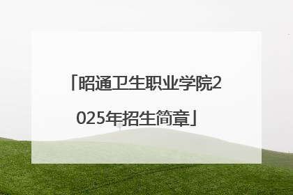 昭通卫生职业学院2025年招生简章