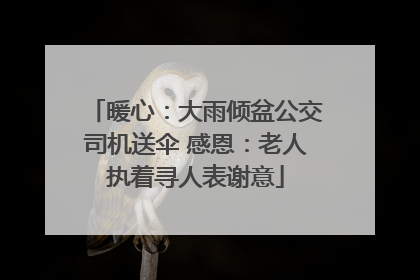 暖心：大雨倾盆公交司机送伞 感恩：老人执着寻人表谢意