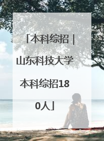 本科综招｜山东科技大学本科综招180人