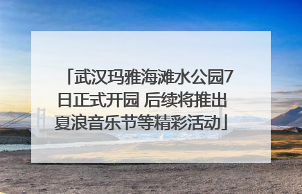 武汉玛雅海滩水公园7日正式开园 后续将推出夏浪音乐节等精彩活动