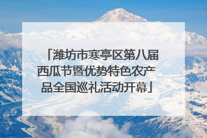 潍坊市寒亭区第八届西瓜节暨优势特色农产品全国巡礼活动开幕