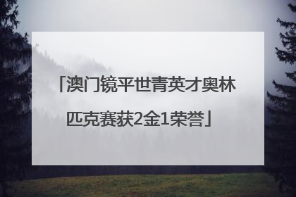 澳门镜平世青英才奥林匹克赛获2金1荣誉