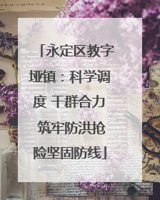 永定区教字垭镇：科学调度 干群合力 筑牢防洪抢险坚固防线