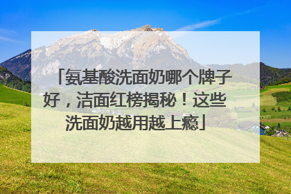 氨基酸洗面奶哪个牌子好，洁面红榜揭秘！这些洗面奶越用越上瘾