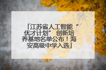 江苏省人工智能“优才计划” 创新培养基地名单公布！海安高级中学入选
